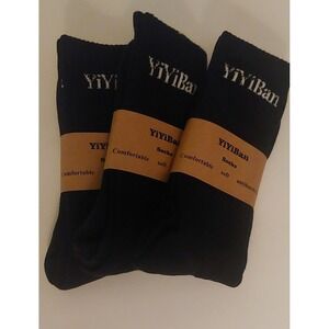 YiYiBan Antibacterial Men's Cotton Crew Socks 3 Pairs comfort (8.5-12.5) #25B4‎